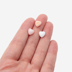 Сердечки из раковины розовой королевской ракушки, 8*8мм