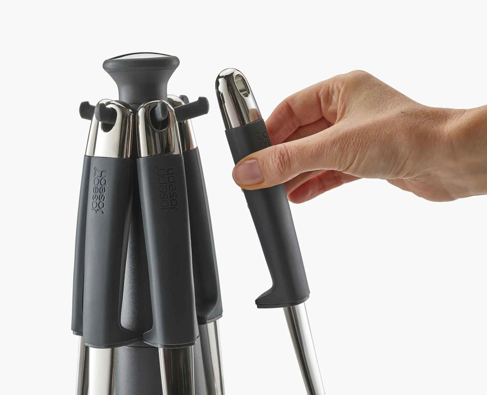 Набор кухонных инструментов на подставке 35х21.5х21см Joseph Joseph Elevate 6 предметов черный