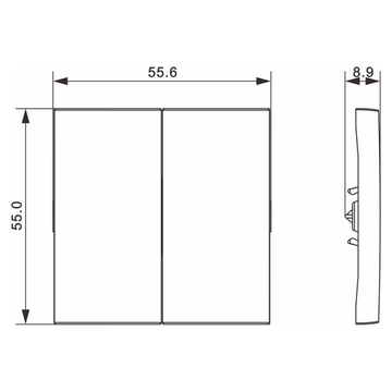 Клавиша 2-я,  матовый кремовый,  серия A07