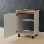 Кухонный модуль напольный 60х60х85, Валенсия, под мойку, со столешницей, тумба под раковину с дверью, на ножках, белая, Dipriz