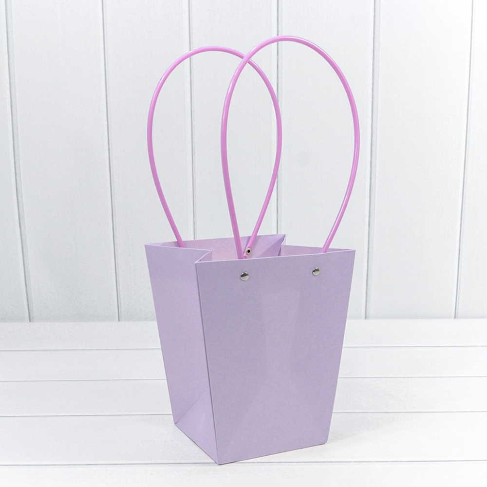 Пакет подарочный 20х17х12см Ваза для цветов (Сиреневый)