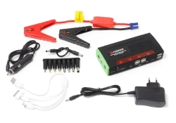 Фонарь светодиодный аккумуляторный с накопителем и функцией пуска а/м(12V,9000mAh,300Amp,max 600Amp, USB-4шт,адаптеры для моб. телефонов и ноутбуков ) Forsage F-01398