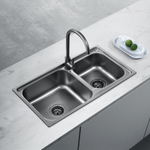 Кухонная мойка, 770x420x215 мм, 2 чаши