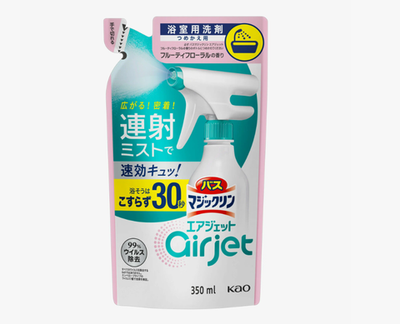 Спрей-пенка чистящая для ванной комнаты с фруктово-цветочным ароматом 350 мл KAO MagicClean Airjet (мягкая упаковка)