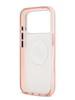 Lagerfeld для iPhone 17 Pro Max чехол IML NFT Karl&Choup Head on logo Metal Cam Hard Pink (MagSafe)