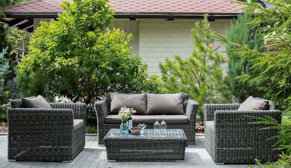 "Капучино Cингл" лаунж-зона из искусственного ротанга, цвет графит