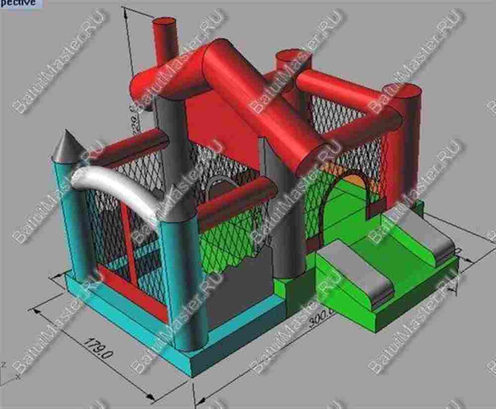 Детский надувной батут "Домик в деревне" 3.5*2.5*2.2 м