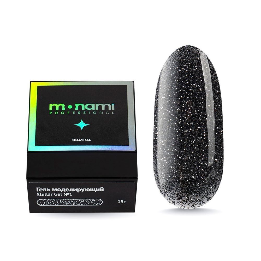 Monami Гель Stellar Gel 01 для моделирования ногтей светоотражающий, 15 гр