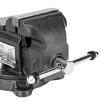 Тиски слесарные BVH-100, 100 мм, поворотные, стальная направляющая, с наковальней //Denzel