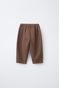 ZARA БРЮКИ STRAIGHT FIT С КАРМАНАМИ, КОРИЧНЕВЫЙ