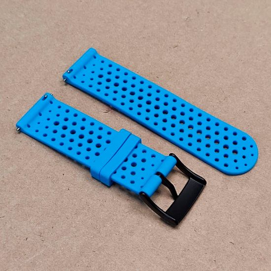 Силиконовый дышащий ремешок Suunto 24 mm для 9 / 9 Baro / 7 / D5 / Spartan Sport быстросъемный (Athletic 1) короткий (Голубой)