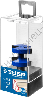 ЗУБР 38.1x28,6мм, хвостовик 12мм, фреза пазо-шиповая наборная