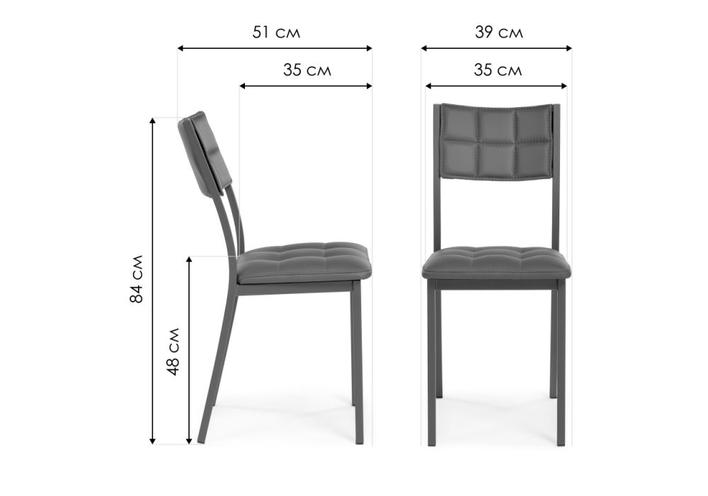 Стул на металлокаркасе Бекал темно-серый / графит