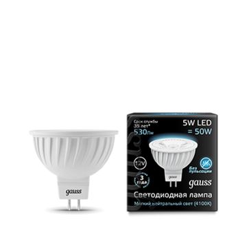 Лампа Gauss LED MR16 GU5.3 5W 12V 4100K 201505205