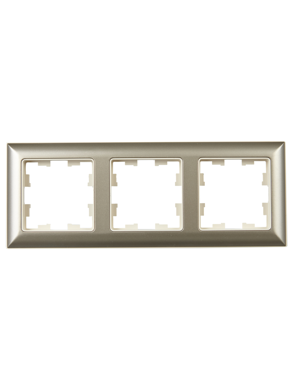 BRITE Рамка 3-местная РУ-3-Бр бежевый/шампань IEK