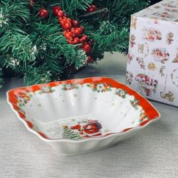 Lenardi 205-314 Квадратный салатник 15x15x4.5см НОВЫЙ ГОД в под.уп.(х36)Фарфор