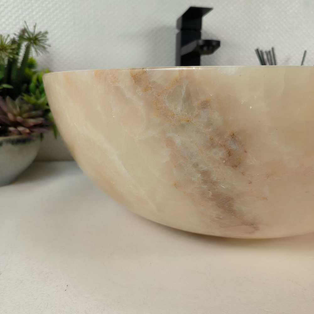 Раковина из оникса Bowl Yellow BO-64539 45*45*17 0199