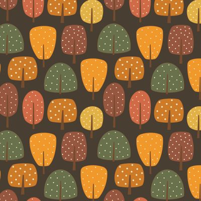 Осенний лес (абстрактные деревья) коричневый