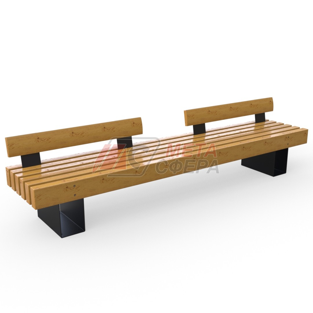 Скамейка Тобол с двумя спинками