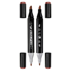 Набор скетчмаркеров двусторонних арт. 56635 / 2 КАЛАН (12 цв., размер бокса: 8х16,5х6,4 см, оттенки телесного цвета, цвет корпуса: чёрный, материал: полипропилен, фетр (полиэстер), состав чернил: на спиртовой основе, толщина наконечников: "долото" -