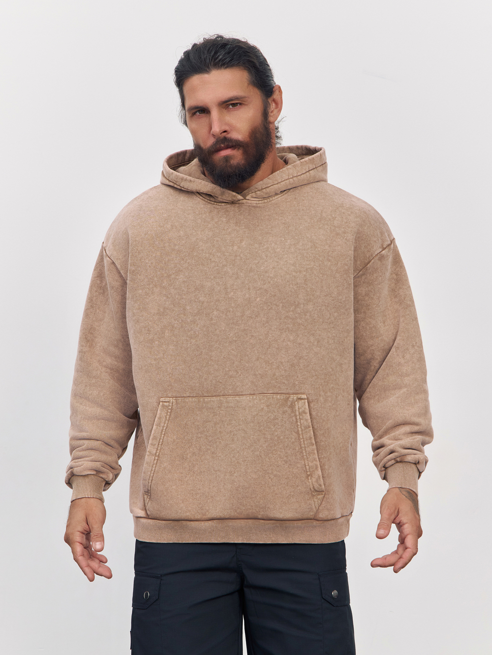 Худи garment dyed (бежевый)