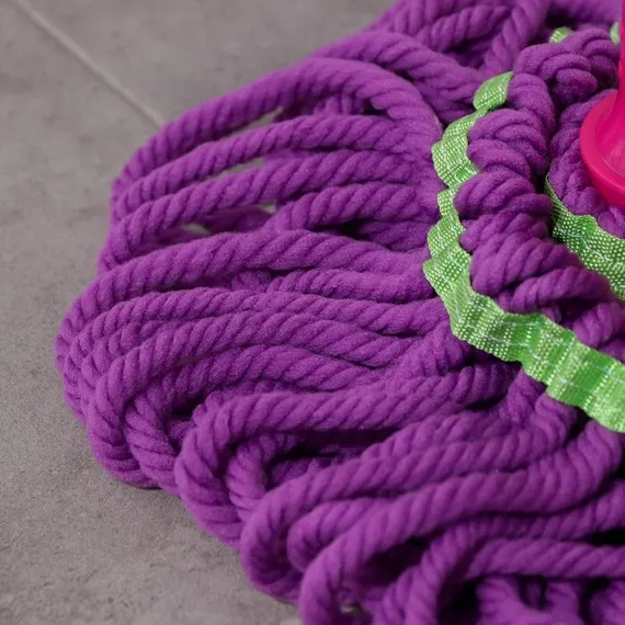 Швабра для мытья пола с отжимом Доляна, насадка из микрофибры 80 гр, стальная ручка 119 см, цвет МИКС