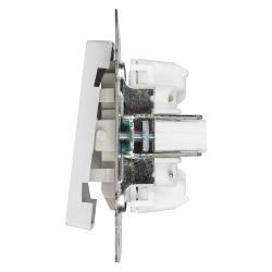 Переключатель Intro Accent 6-107-01 двойной, 10А-250В, IP20, СУ, AL/CU, белый