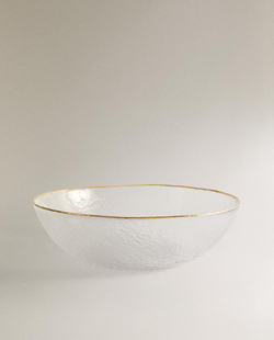 ZARA HOME САЛАТНИЦА С ЗОЛОТОЙ КАЙМОЙ, ПРОЗРАЧНЫЙ