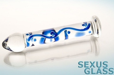 Стеклянный фаллос на подставке