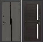 Дверь входная Лабиринт CARBON 02 Венге , стекло белое  металлическая