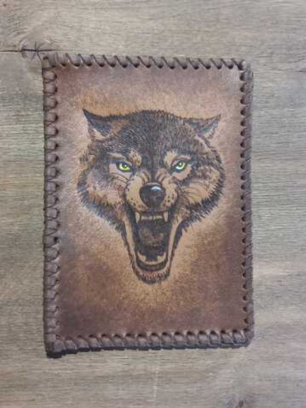 Обложка для паспорта "Волчий оскал" цветная