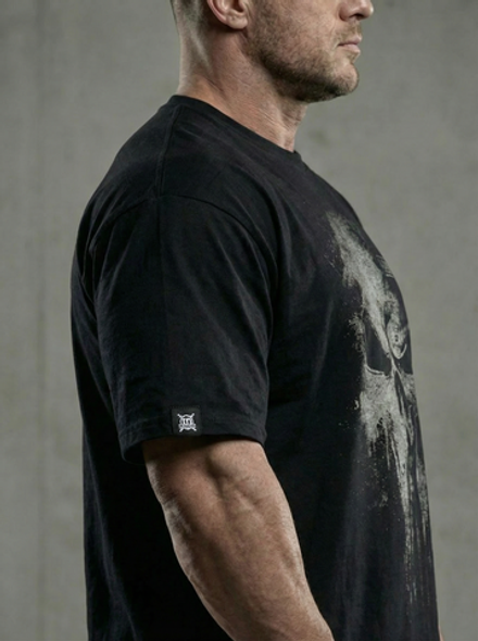 Футболка оверсайз хлопковая черная LEGENDA Череп темно-серый