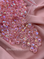 Бусины  акриловые гранёные круглые нежно-розовые 500 грамм (±5гр)