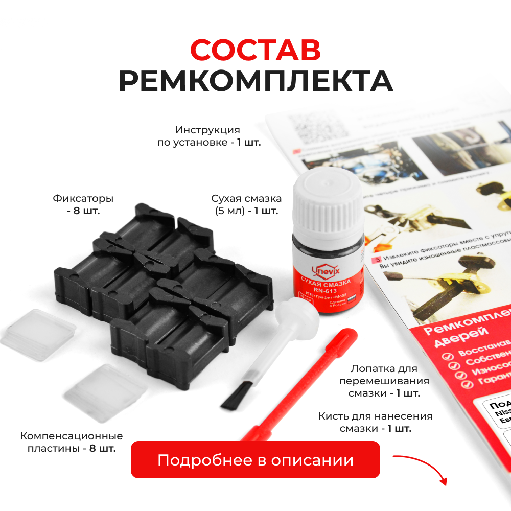 Ремкомплект ограничителей дверей Nissan PRIMERA (II) Европа P11E; WP11E (4 двери, тип 12) 1996-2002