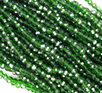 БШ022НН4 Хрустальные бусины "32 грани", цвет: темно-зеленый прозрачный, 4 мм, кол-во: 95-100 шт.