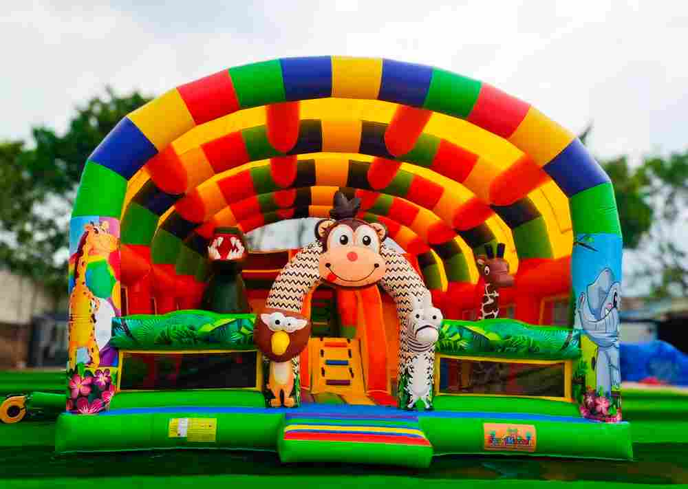 Коммерческий надувной батут с крышей «Страна Сафария 2» 10*8*6 м
