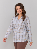 Блузка БЛ-22/клетка-рогожкабирюза