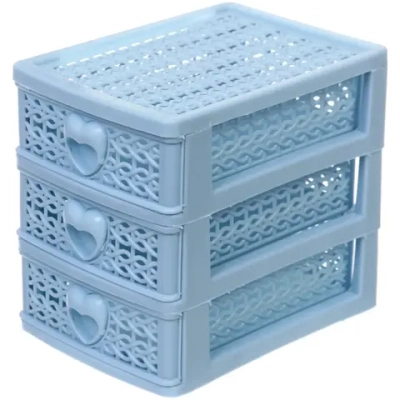 Комод малый «ПАЛЕРМО», цвет голубой, 3 отделения, 13*9*11,5см