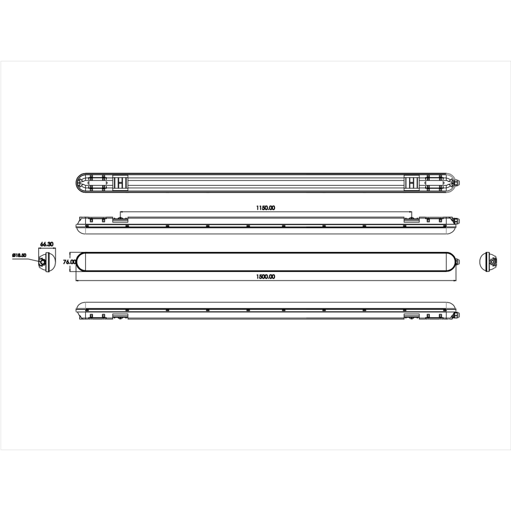 Светильник LED линейный ДСП IP65 48Вт 4500Лм 4000К 1500мм мат SPP-201-0-40K-048 ЭРА Б0047178
