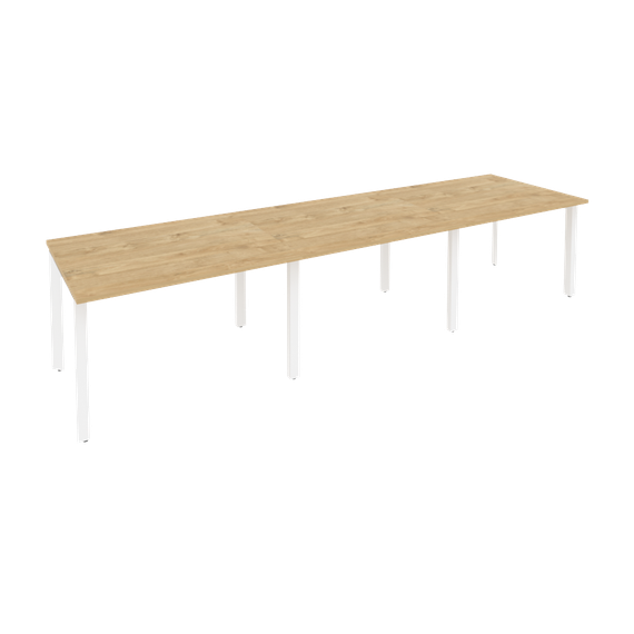 Onix Стол переговорный O.MP-PRG-3.2 Тиквуд Светлый/Металл Белый 3540*980*750