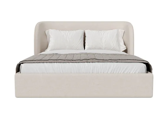 Кровать двуспальная Classic 160 см (молочный, рогожка)