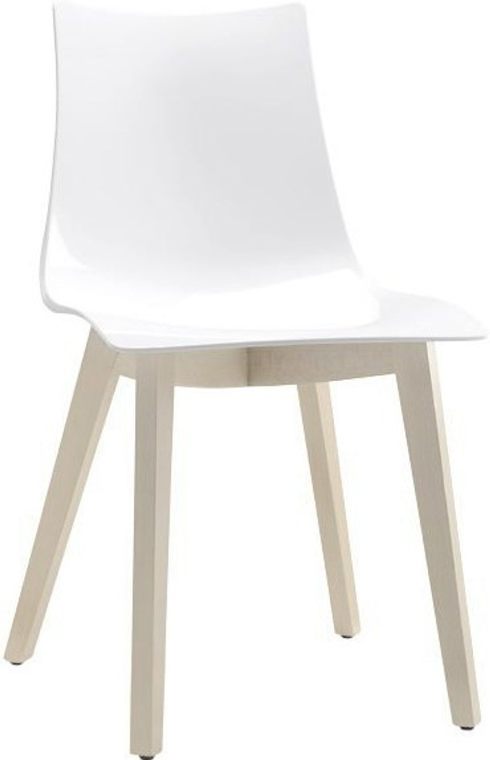 Стул пластиковый Scab Design Natural Zebra Antishock, отбеленный бук, белый