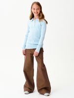 Джемпер поло для девочки1327 небесно-голубой