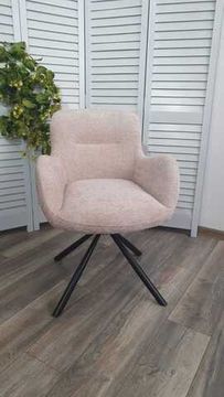 Стул KAROL 180 град. поворот. 3018-10 бежевый, шенилл/ черный каркас