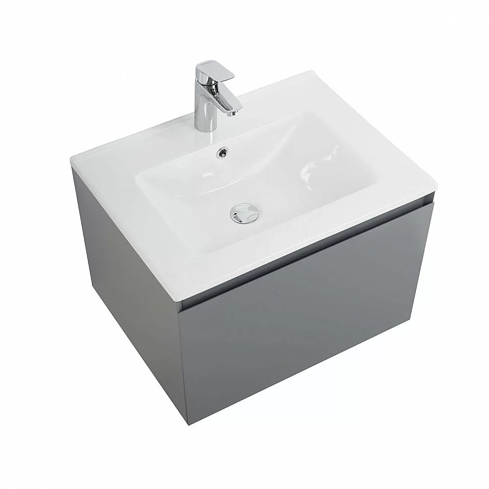 Тумба с раковиной Art&Max AM-Latina-600-1C-SO-GM/AM7117-60 Серый матовый