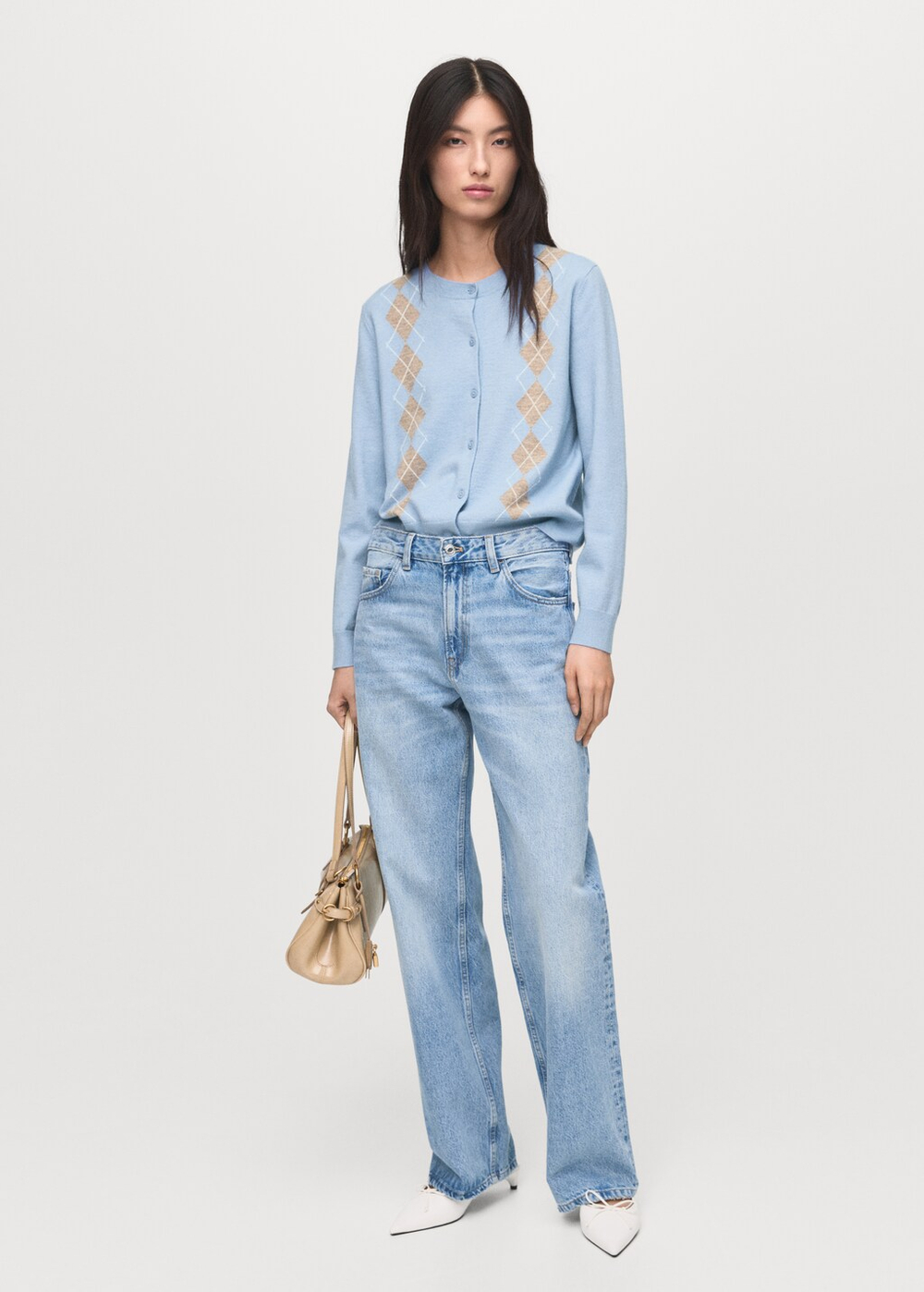 Кардиган с ромбами