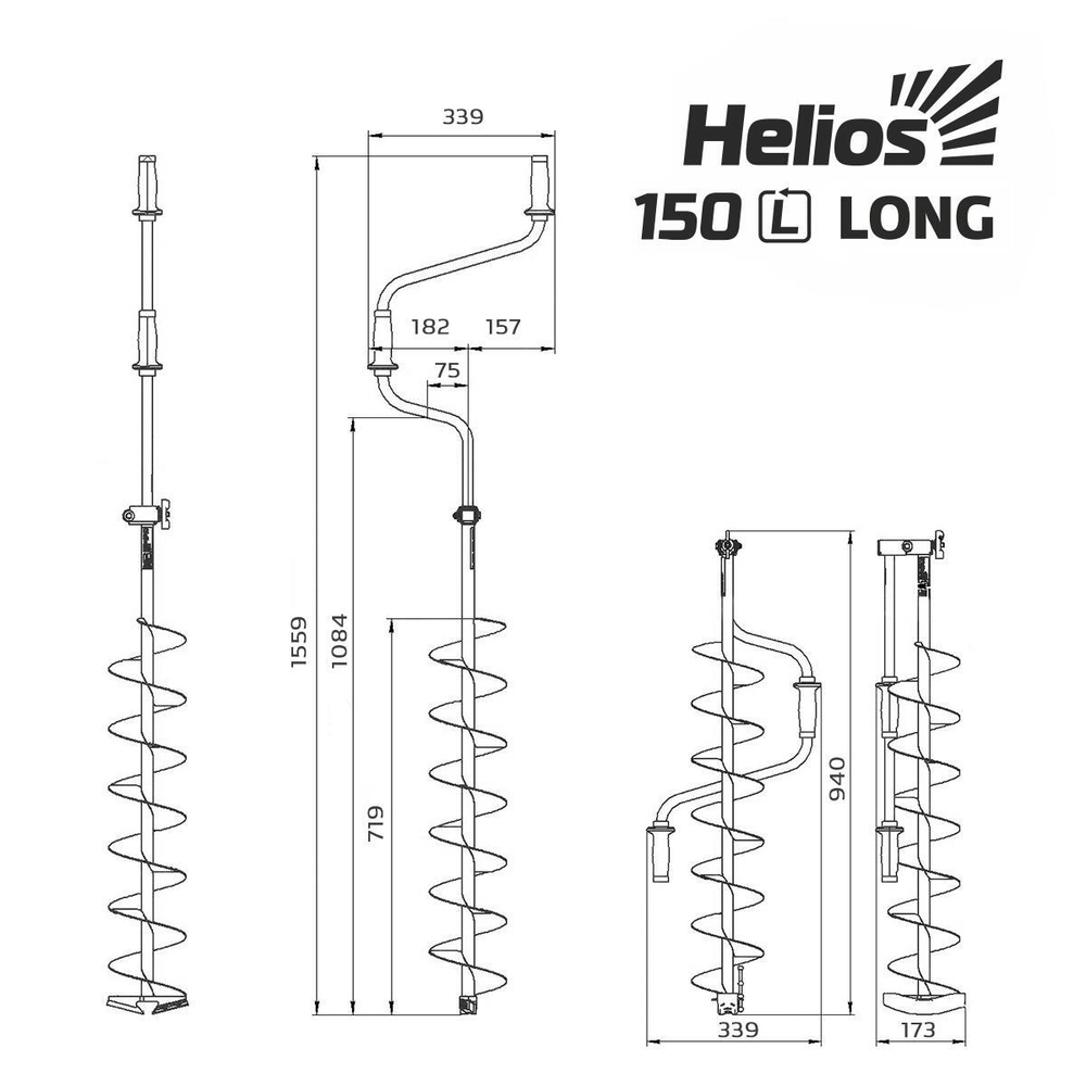 Ледобур HELIOS 150 Long (левое вращ.дл.шнека 71см) LH-150LD-1,