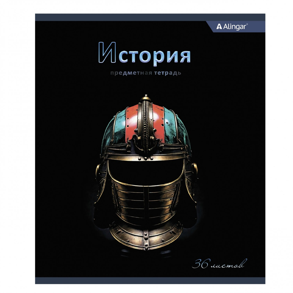 Тетрадь предметная 36л. А5 "История", клетка, со справочным материалом, скрепка, мелованный картон (стандарт), блок офсет, Alingar "Bright"
