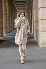 Куртка ko-ko-ko утепленная женская бежевая