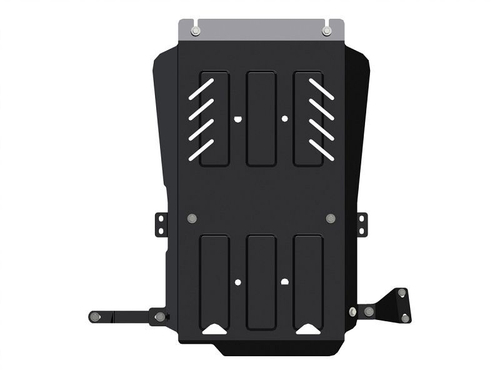 Усиленная защита КПП и РК (3 мм, сталь) для Mitsubishi Pajero Sport II 2008-2016 (V - 2.5TD; 3.0; 3.2TD; 3.5), Mitsubishi L200 2006-2015 (V - 2.5 TD) Sheriff.14.2467